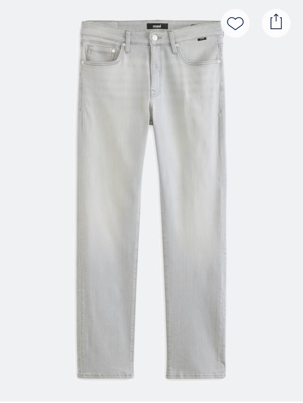 NWT Mavi Straight Fit Zach Style Stretch Jeans in Light Gray 33 x 32